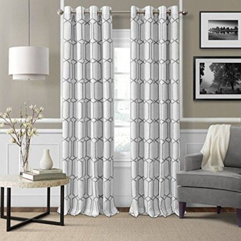 Elrene Home Curtains Kaiden Geometric Light Blackout Window Panel 52 X 84 - 2pcs